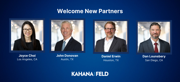 Kahana Feld Welcomes Four Partners to the Firm